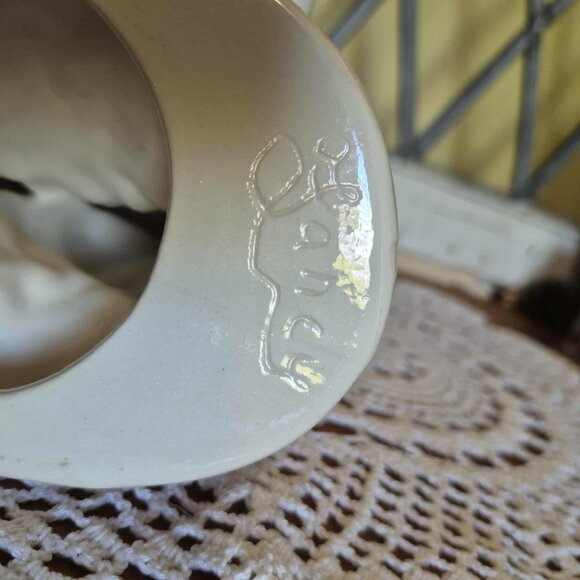 Vintage 80s Large Unicorn Trinket - White & Pink Iridescent Ceramic Figurine - Picture 12 of 12